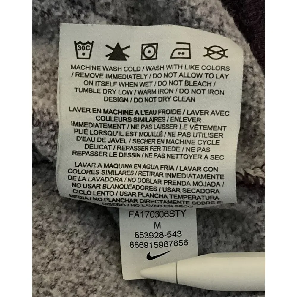 Nike Hoodie Womens Medium Purple Pullover Sweater Funnel Neck Embroidered Swoosh
